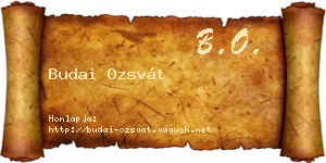 Budai Ozsvát névjegykártya